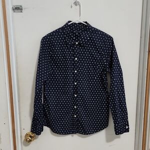 GAP Dark Blue Men's Shirt with White Dots